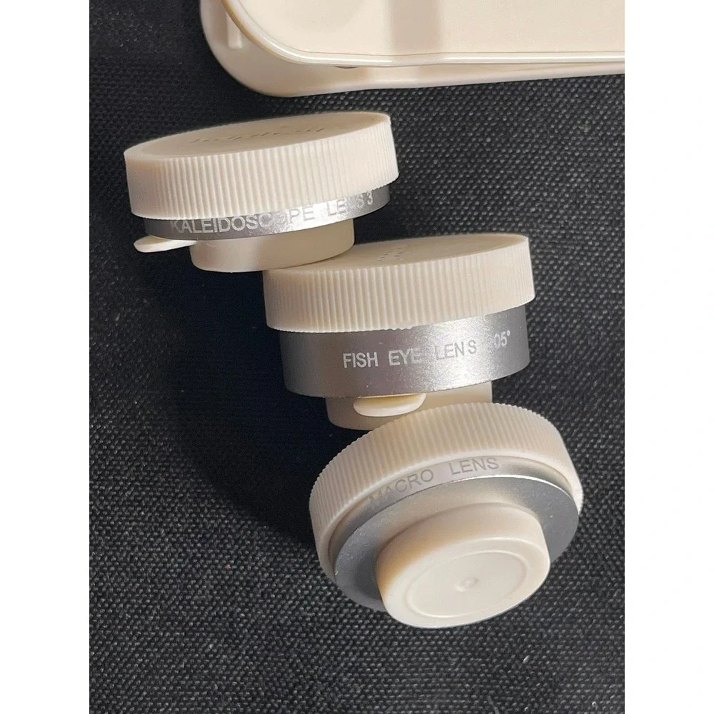 Heyday Smartphone Camera Lens Kit 3-Pack Fish Eye Macro Kaleidoscope Cream White